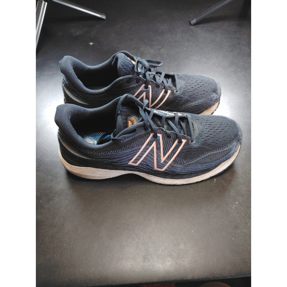New Balance Navy Running Shoes with Pink Accent